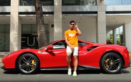 Bùi Tiến Dũng xuống phố cuối tuần cùng 'ngựa chiến' Ferrari 488 GTB biển ngũ quý 555.55 độc nhất Việt Nam