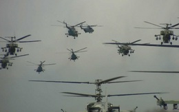 Cận cảnh dàn trực thăng Nga diễn tập chuẩn bị cho lễ duyệt binh Ngày Chiến thắng