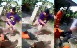 Video: Giận dữ vì đội cứu hỏa đến muộn, dân làng lao tới hành hung