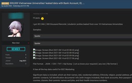 Nghi vấn hơn 300.000 hồ sơ sinh viên của nhiều trường đại học tại Việt Nam bị rao bán trên các diễn đàn MXH