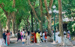 Choáng ngợp khung cảnh người người đổ về phố Phan Đình Phùng để chụp ảnh, săn nắng thu thơ mộng