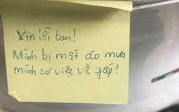 Bí mật giấu sau tờ giấy xin lỗi của kẻ lấy cắp áo mưa khiến chủ xe bất ngờ