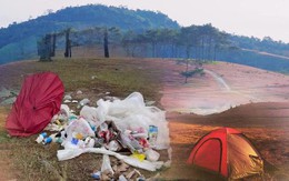 Dân tình phẫn nộ vì đồi cỏ hồng gần Đà Lạt bị xả đầy rác