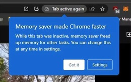 Trình duyệt Chrome có thêm tính năng tiết kiệm pin và bộ nhớ