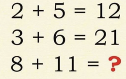 Bài Toán hỏi: "8 + 11 bằng bao nhiêu" - Trả lời đáp án không phải 19 chứng tỏ bạn siêu thông minh!