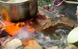 Giữa vũng nước, ngọn lửa vẫn bốc lên phừng phừng, thậm chí còn đun nấu nước: Hiện tượng gì đây?