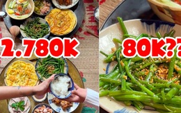 Tiệm cơm Đà Lạt bán trứng chiên, rau muống giá 80k/phần khiến dân mạng tranh cãi dữ dội: "Rau tưới bằng xăng hay sao mà đắt vậy?"
