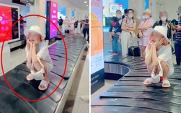 Clip cô gái thản nhiên ngồi lên băng chuyền hành lý sân bay gây phẫn nộ