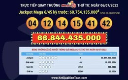 Vé số Vietlott mua qua mạng trúng giải Jackpot 66,8 tỉ đồng