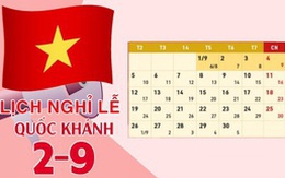 Dịp nghỉ lễ Quốc khánh 2/9/2022, người lao động được nghỉ 4 ngày?