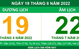 Lịch âm hôm nay thứ Sáu ngày 19/8