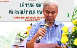 Nhà hảo tâm 85 tuổi bật khóc trong buổi tài trợ sách cho vùng quê nghèo Lưu Hoàng