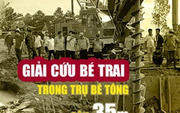 [Infographic] Toàn cảnh giải cứu bé trai lọt trụ bê tông sâu 35m ở Đồng Tháp