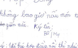 Dở khóc dở cười nhìn ‘hợp đồng’ con trai buộc bố ký sau khi ăn món bố nấu