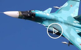 Cận cảnh chiến đấu cơ Su-34 của Nga oanh tạc mục tiêu Ukraine