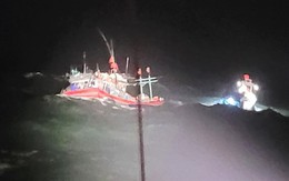 Về bờ tránh mưa gió, 14 thuyền viên chới với trên tàu chìm dần giữa biển đêm