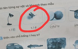 Bức ảnh trong vở bài tập tiếng Việt của học sinh lớp 1 gây tranh cãi: Đây là con gì?