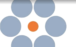 Câu đố đánh lừa thị giác: Hình tròn màu cam bên nào to hơn?