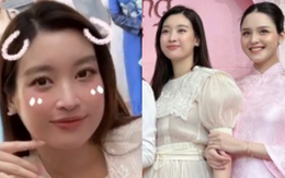 Hoa hậu Đỗ Mỹ Linh lên đồ dự đám cưới hậu sinh nở, sắc vóc qua "cam thường" thế nào?