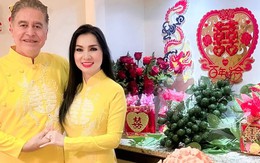 Ca sĩ Kavie Trần và bạn trai mặc áo dài trong lễ đính hôn tại Mỹ