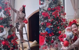 Bảo Thy "flex" không gian Giáng sinh "lóa mắt" trong biệt thự triệu đô: Cây thông Noel cao 3 mét, đồ trang trí nhập từ nước ngoài về
