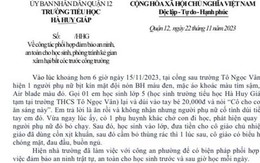 Công an thông tin vụ cảnh báo người lạ đưa tiền, tiếp cận học sinh ở cổng trường