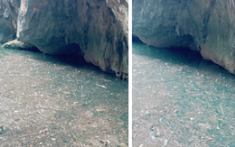 Cảnh tượng sông Nho Quế ngập rác lan truyền trên MXH khiến nhiều du khách lo lắng