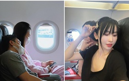 2 vợ chồng đại gia trên cùng chuyến bay nhưng trái ngược: Vợ chồng Cường Đô La giản dị, nhà Minh Nhựa miệt mài check-in