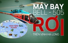 Infographic: Chi tiết vụ trực thăng BELL - 505 rơi trên vịnh Hạ Long