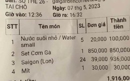 Bình Thuận: Quán ăn bán thùng bia Sài Gòn gần 1 triệu đồng, set cơm gà 850.000 đồng