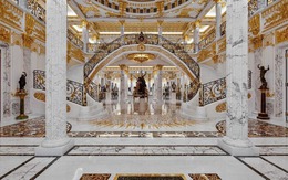 Cận cảnh bên trong căn biệt thự giá 4.800 tỷ đồng đắt nhất ở "thành phố vàng" Dubai: Nội thất dát vàng lá, đá cẩm thạch sáng lung linh
