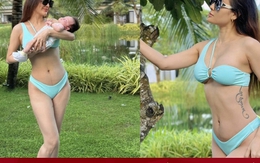 Sinh con hơn 1 tháng, Phương Trinh Jolie tự tin diện bikini khoe bụng phẳng lỳ