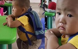 Ngày đầu tiên đi học, cậu bé rưng rưng nước mắt, lại còn có "mưu đồ" khiến bố mẹ không thể nhịn cười