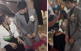 MC đám cưới tiết lộ Đình Trọng được ưu ái đặc biệt khi quỳ gối nhận quà từ nhà vợ