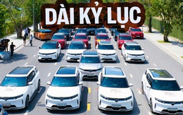 Đưa 333 xe VinFast VF 9 vượt hơn 100km đi 'xếp hình', trưởng nhóm chia sẻ: 'Đoàn quá dài, Usain Bolt chạy vội cũng phải mất 5 phút'