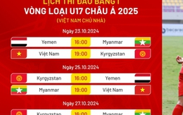 Lịch thi đấu và trực tiếp U17 Việt Nam tại vòng loại U17 châu Á 2025