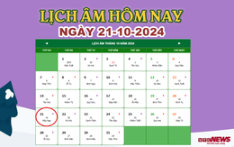 Lịch âm 21/10 - Âm lịch hôm nay 21/10 chính xác nhất - lịch vạn niên 21/10/2024