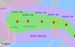 Bão Tami sẽ giật cấp 14, sóng biển cao 6-8 m, hướng vào Việt Nam