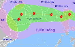 Chiều mai 24-10, bão Trami vào Biển Đông, có thể mạnh thêm giật cấp 15