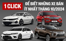 10 mẫu xe bán ít nhất thị trường tháng 10/2024: Accord giảm giá mạnh vẫn 'ế', Civic chờ 'hồi máu' tháng sau, Innova thoát top đáy