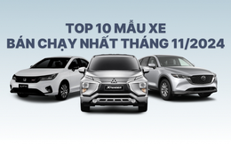 Top 10 ô tô bán chạy nhất tháng 11/2024: Nhiều mẫu xe ghi nhận doanh số "khủng"