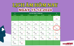 Lịch âm 15/12 - Âm lịch hôm nay 15/12 chính xác nhất - lịch vạn niên 15/12/2024