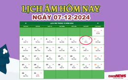 Lịch âm 7/12 - Âm lịch hôm nay 7/12 chính xác nhất - lịch vạn niên 7/12/2024