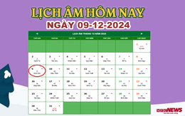 Lịch âm 9/12 - Âm lịch hôm nay 9/12 chính xác nhất - lịch vạn niên 9/12/2024