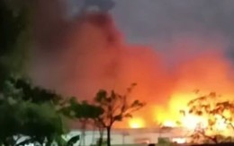 Cháy lớn tại khu công nghiệp ở Thái Bình