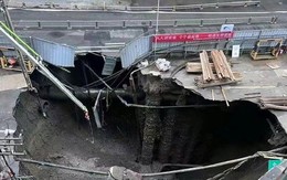 Trung Quốc: Sập công trình xây ga tàu điện ngầm làm xuất hiện hố tử thần