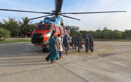 Trực thăng EC-225 đưa ngư dân bị đứt rời cánh tay về đất liền điều trị