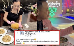 Phương Oanh hào hứng khoe làm 1 món "nhà giàu" trong khi Shark Bình than thở nhớ cơm vợ nấu