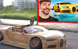 Ông bố Việt làm mô hình gỗ mô phỏng 'Bugatti bay' lấy ý tưởng từ YouTuber số 1 thế giới: Có chi tiết giống phim viễn tưởng