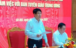 Thường trực Ban Bí thư Lương Cường làm việc với Ban Tuyên giáo Trung ương